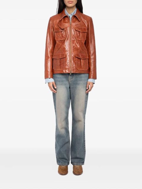 Zadig&Voltaire flap-pocket leather jacket - Brown - zdjęcie produktu nr 2