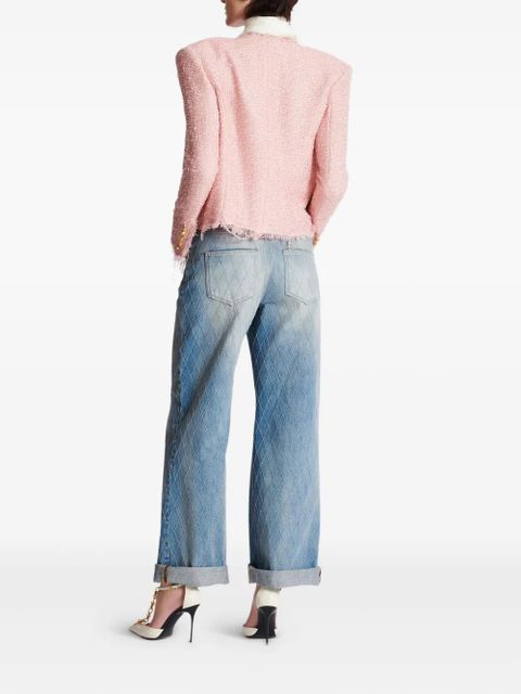 Balmain sequin-embellished tweed jacket - Pink