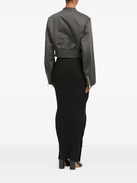 MM6 Maison Margiela quilted cropped bomber jacket - Grey