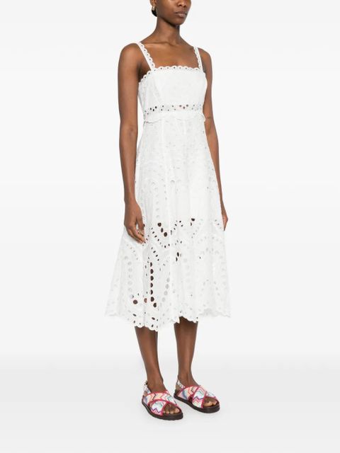 Charo Ruiz Ibiza Glimmer lace-detail midi dress - White