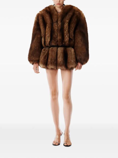 Alexander Wang cropped faux-fur jacket - Brown