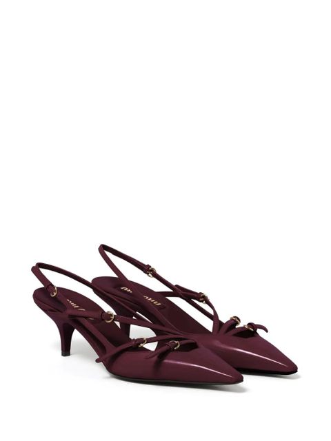 Miu Miu buckle-embellished slingback pumps - Red - zdjęcie produktu nr 2