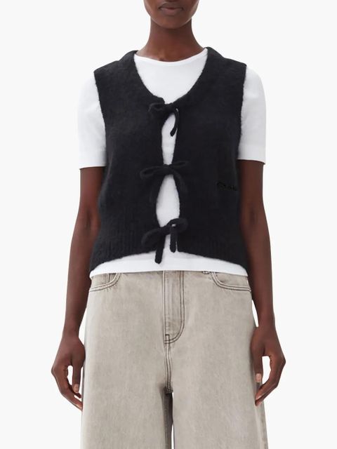 GANNI tied vest - Black
