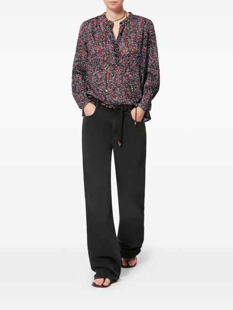 ISABEL MARANT floral-pattern long-sleeve blouse - Black - zdjęcie produktu nr 2