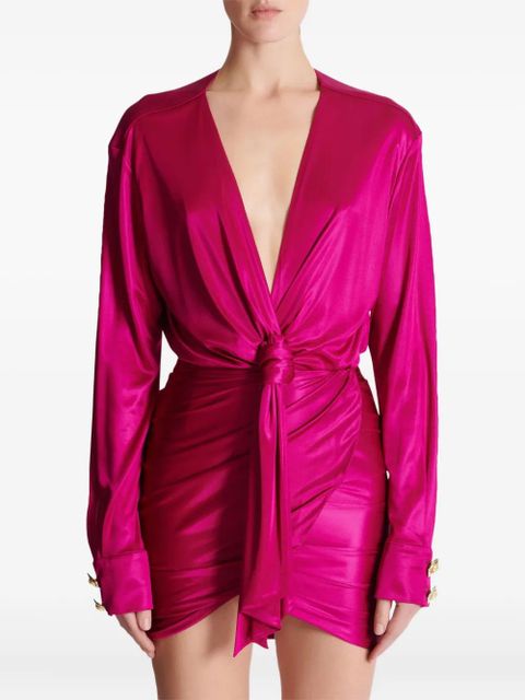 Balmain draped jersey dress - Pink