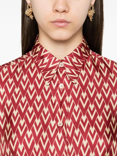 Valentino Garavani geometric-print silk shirt - Red