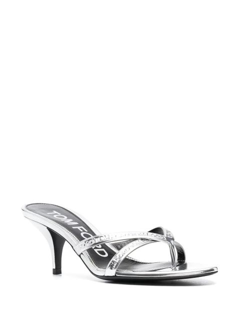 TOM FORD metallic leather mules - Silver - zdjęcie produktu nr 2