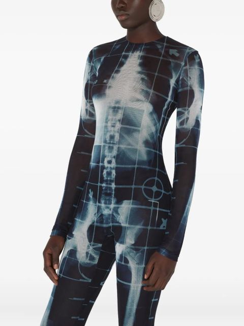 Jean Paul Gaultier crew-neck printed jumpsuit - Black - zdjęcie produktu nr 2