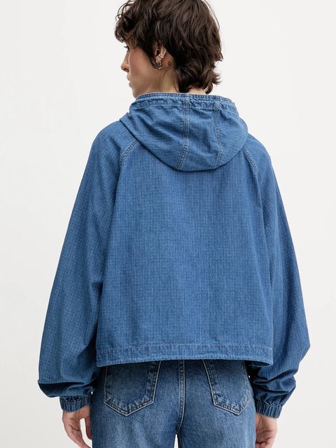 Tommy Jeans kurtka bawełniana kolor granatowy przejściowa oversize DW0DW21064