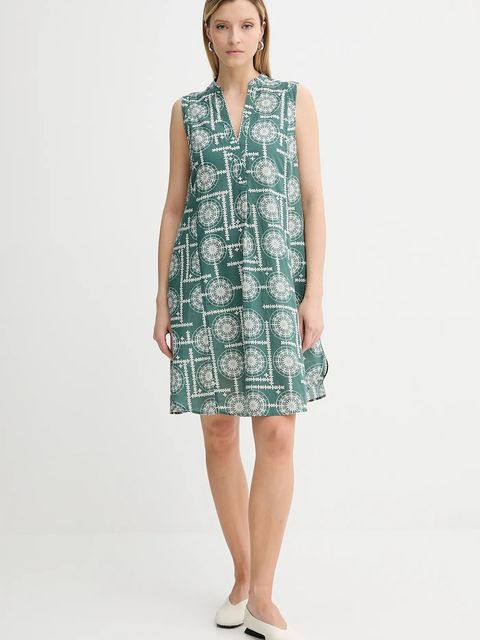 Marc O'Polo sukienka bawełniana kolor zielony mini rozkloszowana 516080921135 - zdjęcie produktu nr 2