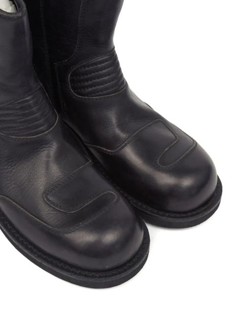 MM6 Maison Margiela leather combat boots - Black