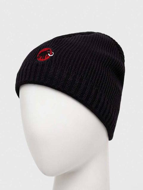 Mammut czapka Sublime kolor czarny wełniana - zdjęcie produktu nr 2