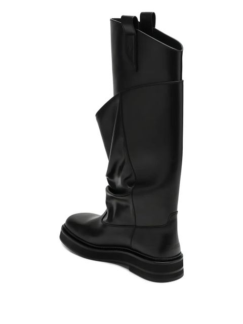 The Attico Robin Passeggiata ruched combat boots - Black