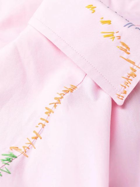 Marni embroidered shirt dress - Pink