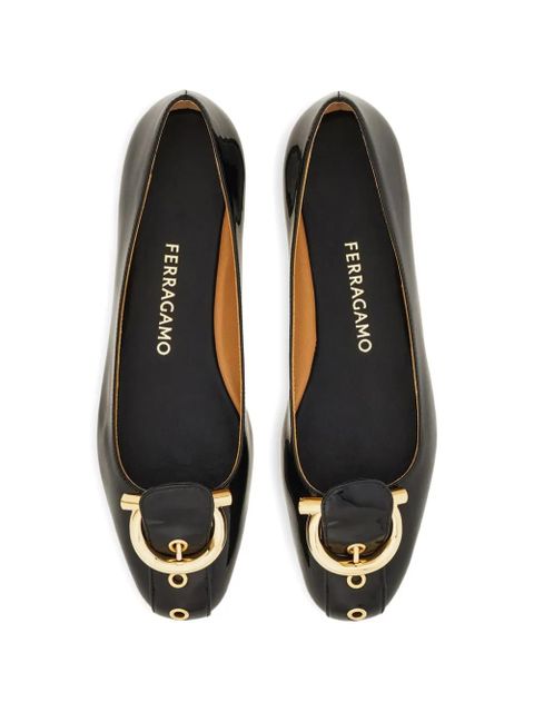Ferragamo Gancini-buckle leather ballet flats - Black - zdjęcie produktu nr 2
