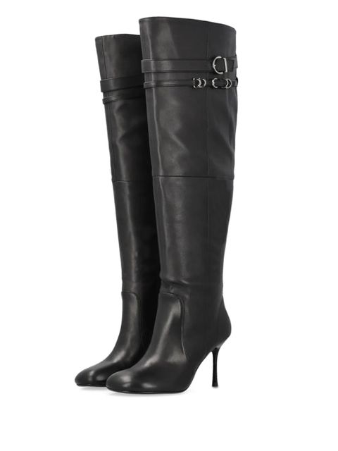 PINKO leather knee-length boots - Black