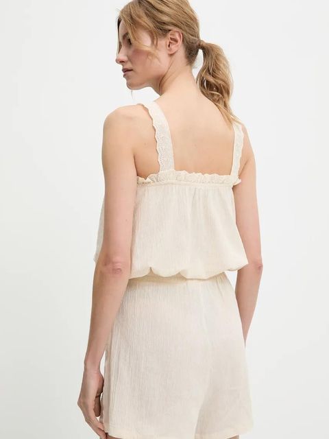 Answear.LAB bluzka i szorty bawełniane damski kolor beżowy