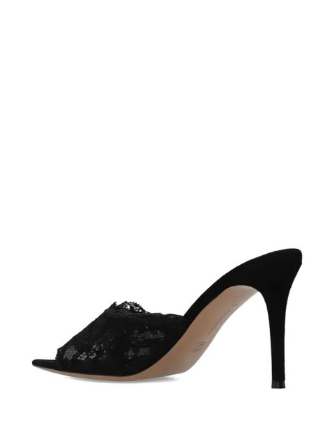 Gianvito Rossi lace heeled mules - Black