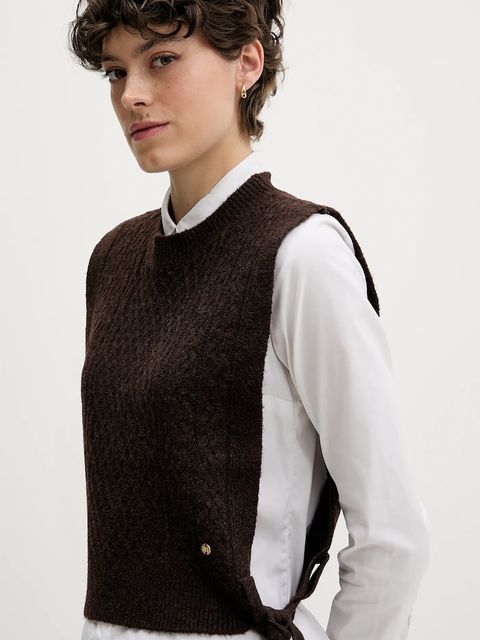 Pedro del Hierro kamizelka damski kolor brązowy lekki 4962459