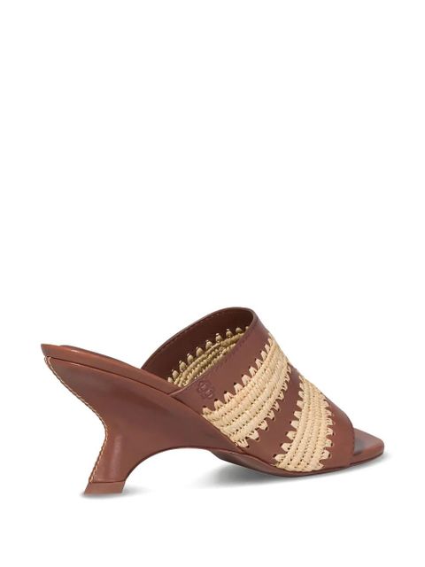 Simkhai 75mm Shadow raffia-detail wedge sandals - Brown