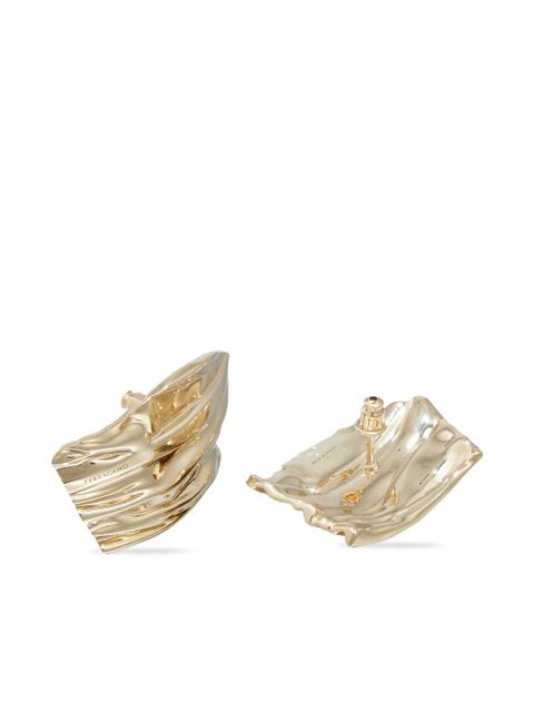 Ferragamo asymmetric draped earring - Gold