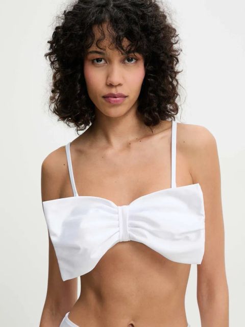 Answear.LAB biustonosz kąpielowy kolor biały lekko usztywniona miseczka