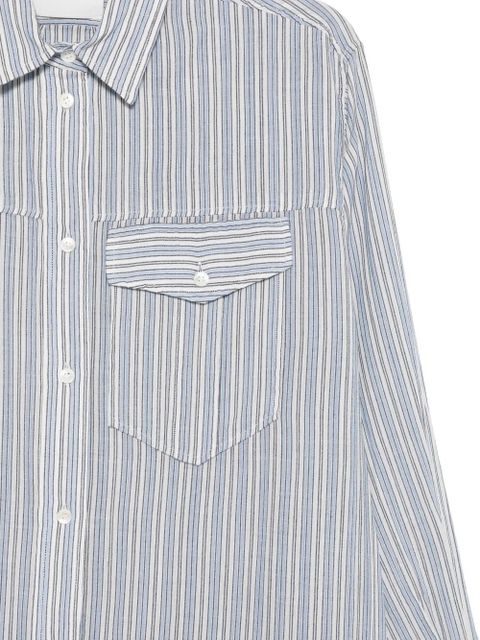 MARANT ÉTOILE Loriane striped chest-pocket shirt dress - Blue