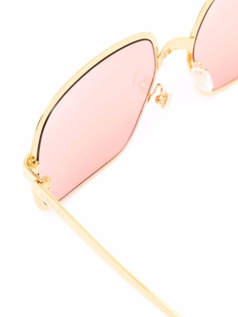 Gucci Eyewear tinted oversize-frame sunglasses - Gold - zdjęcie produktu nr 2