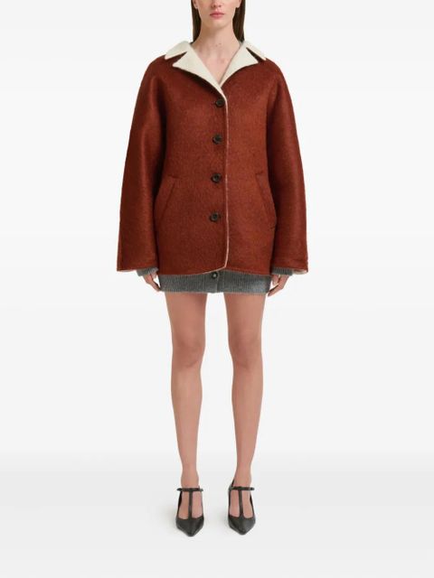 Marni contrast-lapel flared-sleeves jacket - Brown - zdjęcie produktu nr 2