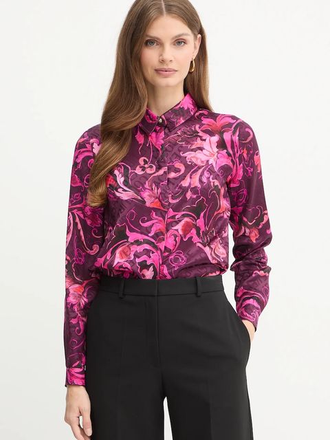 Versace Jeans Couture koszula damska kolor bordowy regular z kołnierzykiem klasycznym 79HAL201 NS671 - zdjęcie produktu nr 1