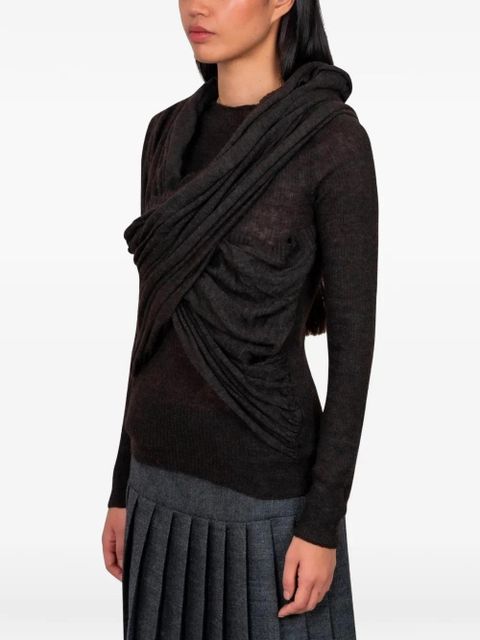 Paloma Wool Elio draped-design T-shirt - Brown