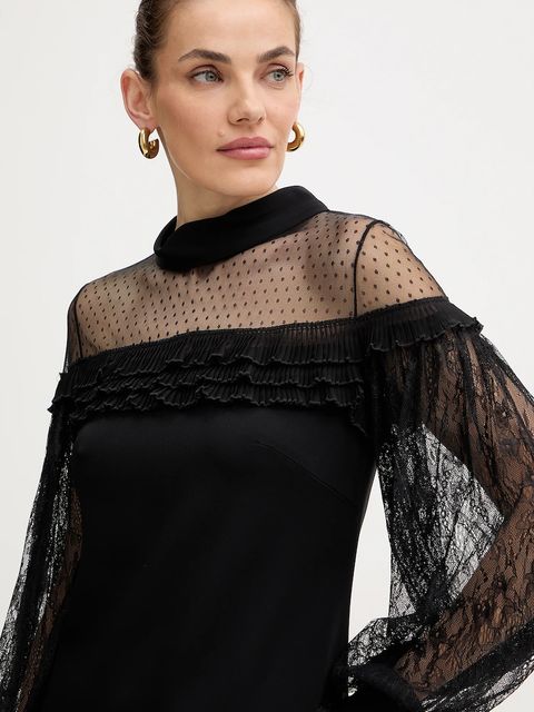 Luisa Spagnoli sukienka kolor czarny mini prosta 542393