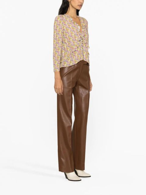 Zadig&Voltaire Tresse ruffled long-sleeve blouse - Neutrals