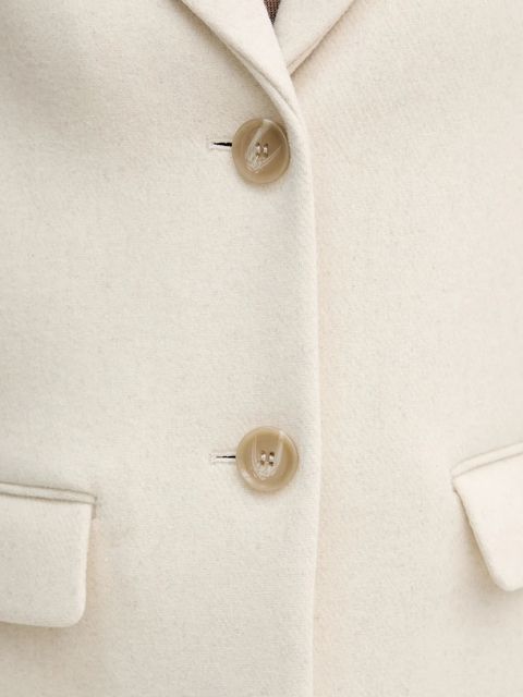 Sisley płaszcz wełniany kolor beżowy przejściowy 2JJYLN04N