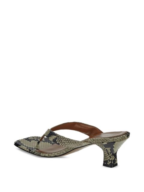 Paris Texas snakeskin mules - Neutrals
