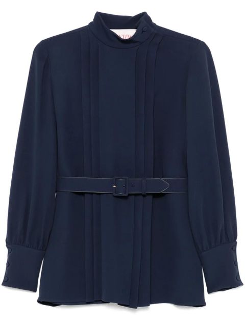 Valentino Garavani cady belted blouse - Blue - zdjęcie produktu nr 1