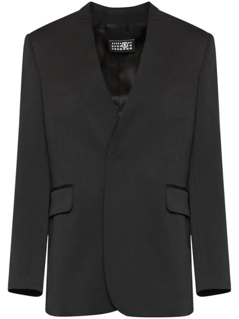 MM6 Maison Margiela collarless single-breasted blazer - Black - zdjęcie produktu nr 1