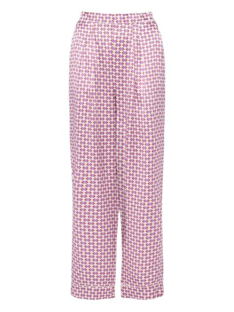 ERES Clip geometric-print silk pyjama trousers - Purple - zdjęcie produktu nr 1