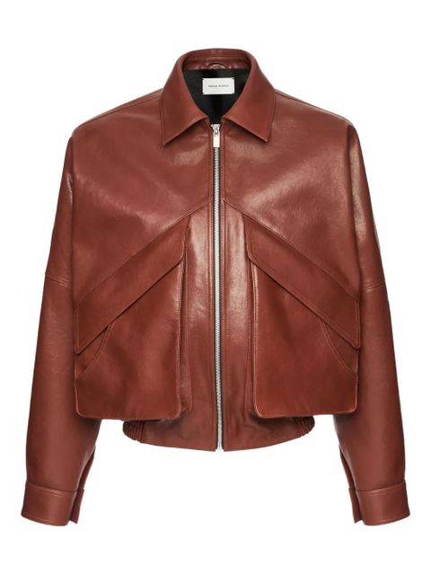 Magda Butrym zip-up leather jacket - Brown - zdjęcie produktu nr 1