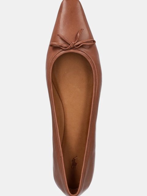 Polo Ralph Lauren baleriny skórzane Pointed Ballet kolor brązowy 818973066001