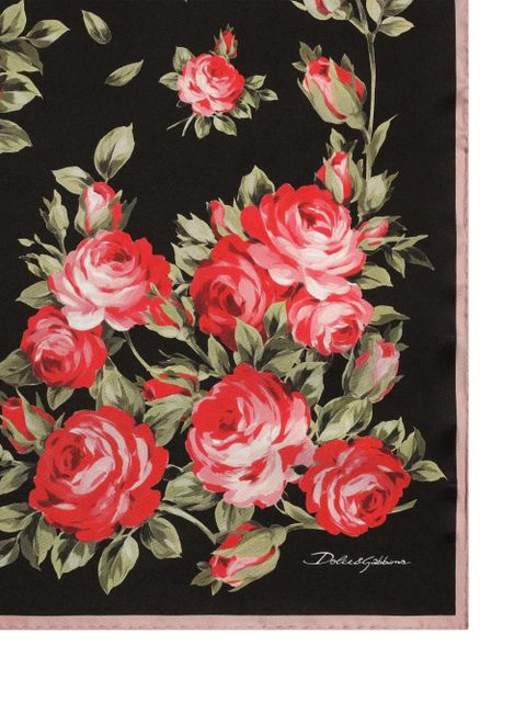 Dolce & Gabbana floral-pattern scarf - Black - zdjęcie produktu nr 2