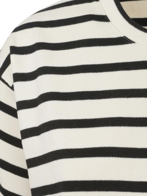 Jil Sander striped short-sleeve midi dress - White