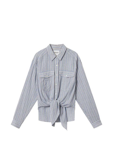 MARANT ÉTOILE Nath striped flap-pocket shirt - Blue - zdjęcie produktu nr 1