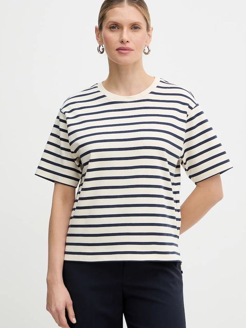 Weekend Max Mara t-shirt bawełniany MULTID damski kolor beżowy 2615941031600 - zdjęcie produktu nr 1