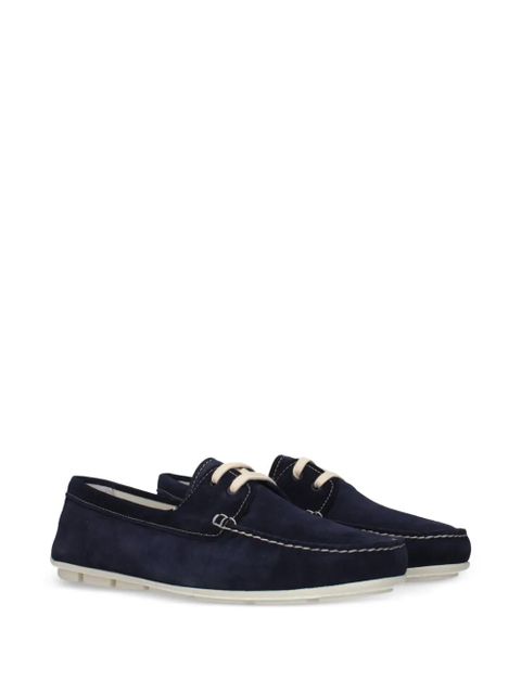 Prada lace-up suede boat shoes - Blue - zdjęcie produktu nr 2