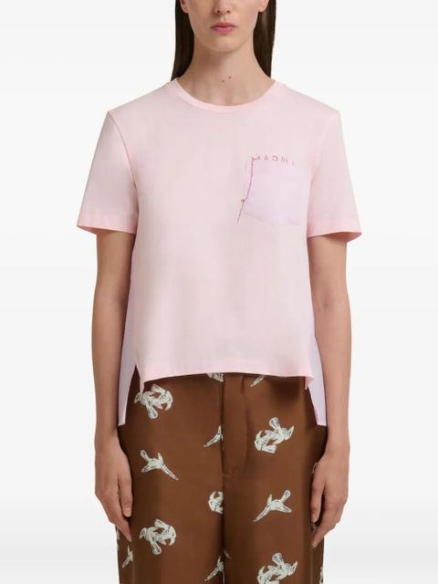 Marni logo-embroidered cotton T-shirt - Pink