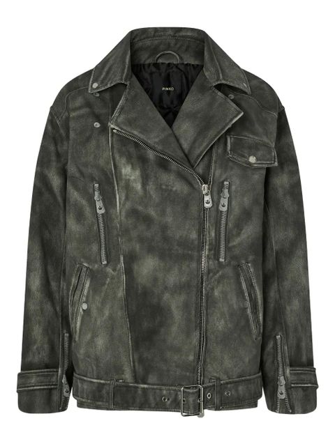 PINKO belted biker jacket - Black - zdjęcie produktu nr 1