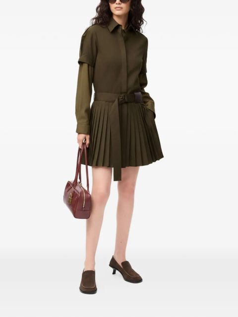 LOEWE pleated belted mini dress - Green - zdjęcie produktu nr 2
