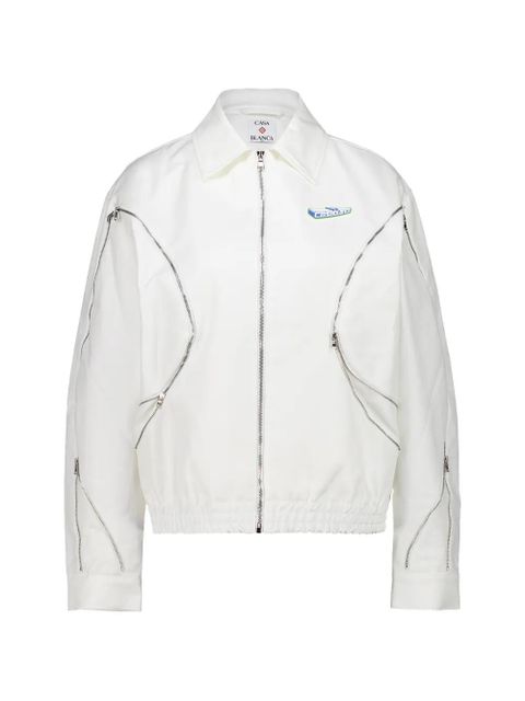 Casablanca zip-up cotton jacket - White - zdjęcie produktu nr 1