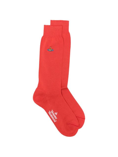 Vivienne Westwood Orb-embroidery socks - Red - zdjęcie produktu nr 1